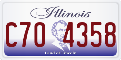 IL license plate C704358