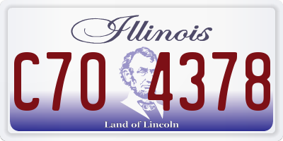 IL license plate C704378