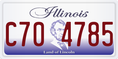 IL license plate C704785