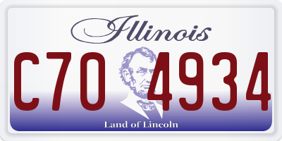 IL license plate C704934