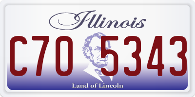 IL license plate C705343