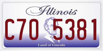 IL license plate C705381