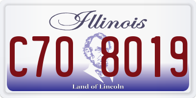 IL license plate C708019