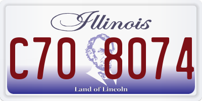 IL license plate C708074
