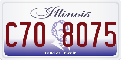 IL license plate C708075