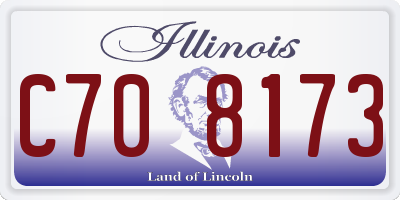 IL license plate C708173