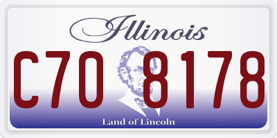 IL license plate C708178