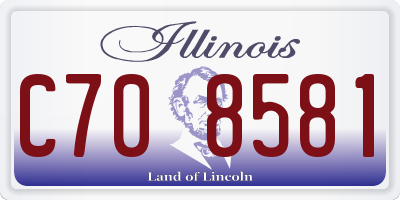 IL license plate C708581