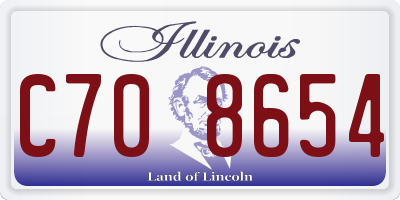IL license plate C708654