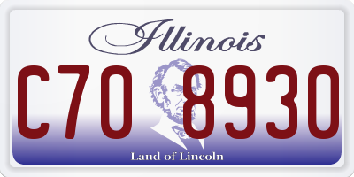 IL license plate C708930