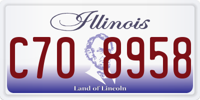 IL license plate C708958