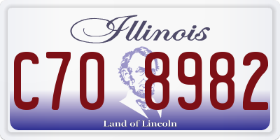 IL license plate C708982