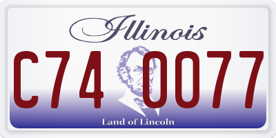 IL license plate C740077