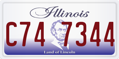 IL license plate C747344