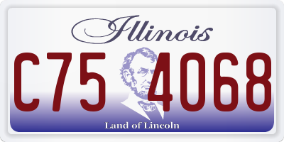 IL license plate C754068