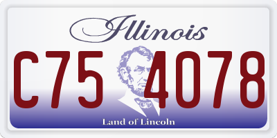 IL license plate C754078