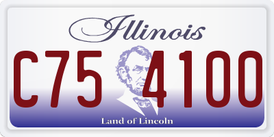 IL license plate C754100