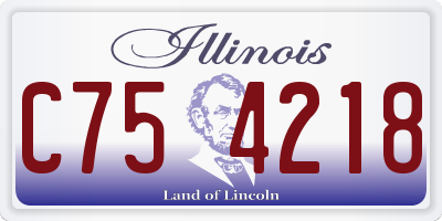IL license plate C754218