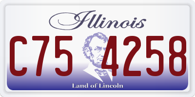 IL license plate C754258