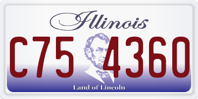 IL license plate C754360