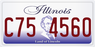 IL license plate C754560