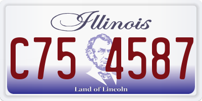 IL license plate C754587
