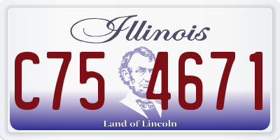 IL license plate C754671