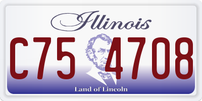 IL license plate C754708