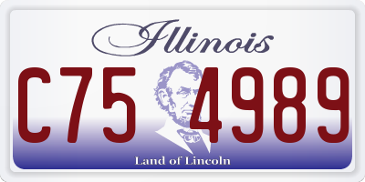 IL license plate C754989