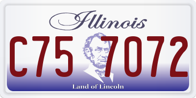 IL license plate C757072