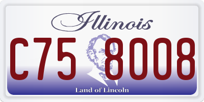 IL license plate C758008