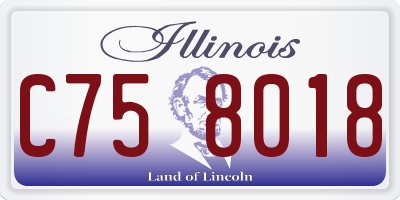 IL license plate C758018