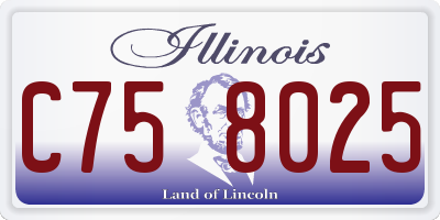 IL license plate C758025