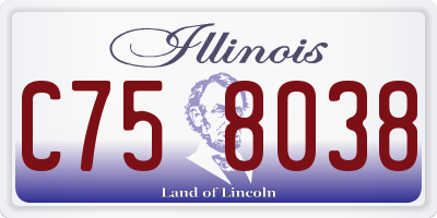 IL license plate C758038