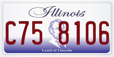 IL license plate C758106