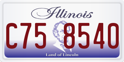 IL license plate C758540