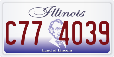 IL license plate C774039