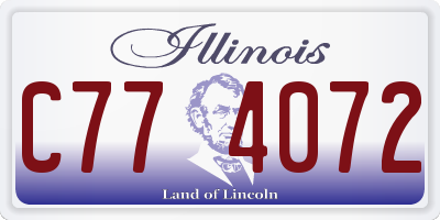 IL license plate C774072