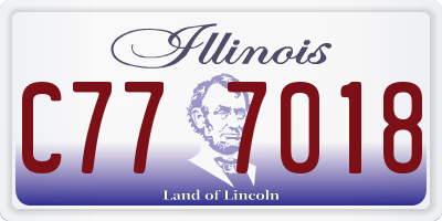 IL license plate C777018