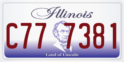 IL license plate C777381