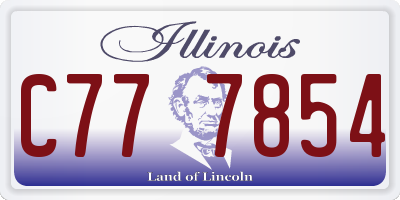 IL license plate C777854