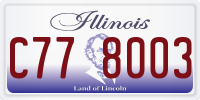 IL license plate C778003