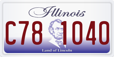 IL license plate C781040