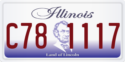 IL license plate C781117