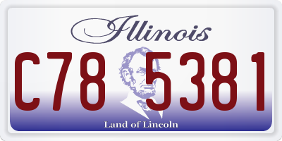 IL license plate C785381
