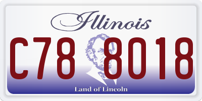 IL license plate C788018