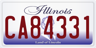 IL license plate CA84331