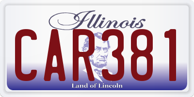 IL license plate CAR381