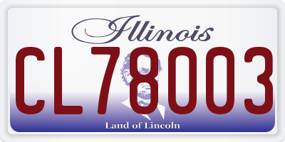 IL license plate CL78003