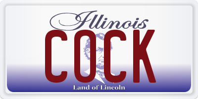 IL license plate COCK